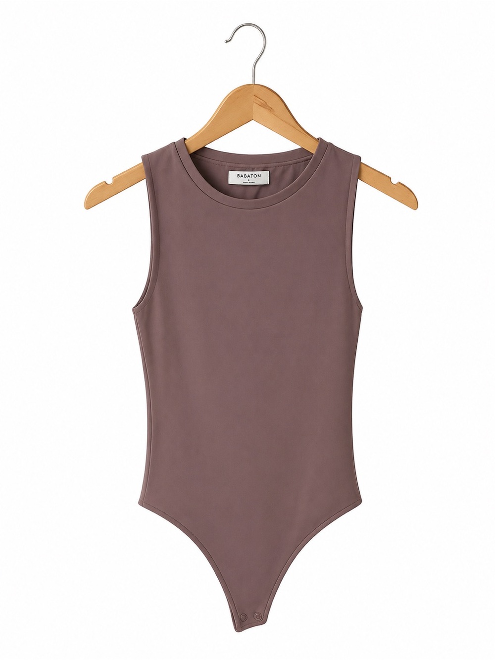 Babaton Bodysuit Small Taupe Sleeveless Stretch Minimal Aritzia